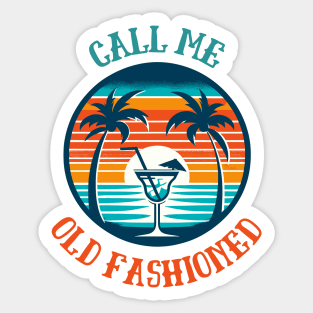 Call Me Old Fashioned, Vintage Coctail. Sticker